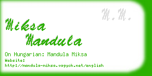miksa mandula business card